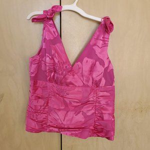 Shimmery, Pink Crepe top for evening wear. Fully Lined.